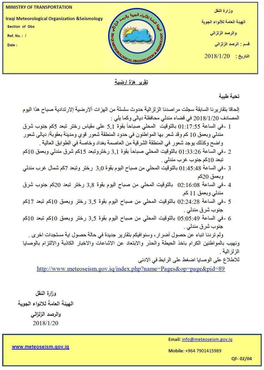 بيان من هيئة الانواء الجوية